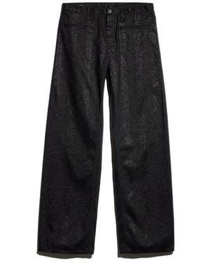 Gucci Printed Cotton Denim Pants - Black
