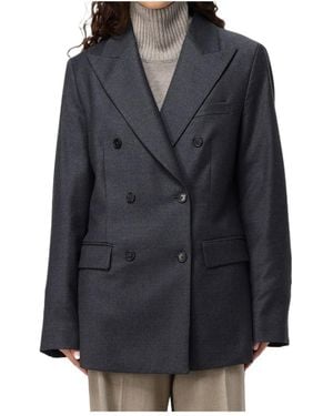 Barena Double-Breasted Peaked-Lapel Jacket - Black
