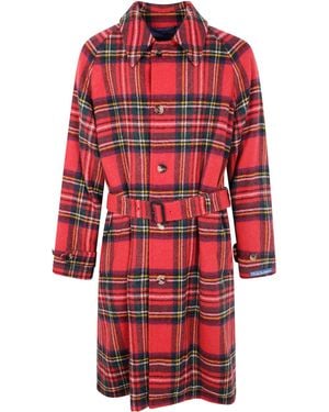 Polo Ralph Lauren Belted Checked Coat - Red