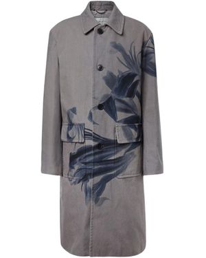 Dries Van Noten Elbow Shaped Loose Fit Coat - Grey