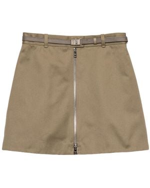 Prada Chino Miniskirt With Zipper - Natural