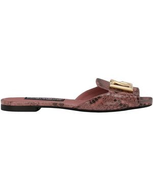 Dolce & Gabbana Python Skin Sliders - Brown