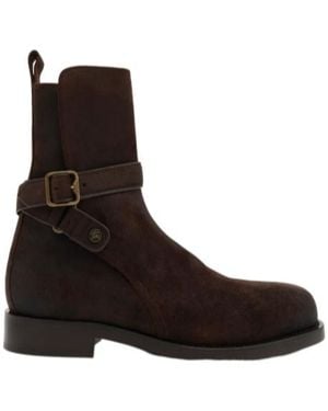 Burberry Ledger Jodhpur Buckled Boots - Brown