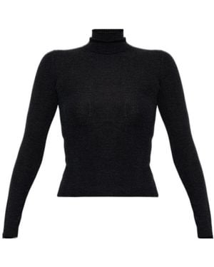 Max Mara Wool Yarn Polo-Neck Sweater - Black