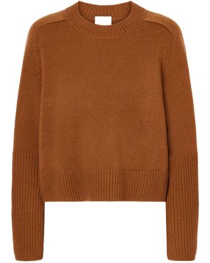 Allude Crew Neck Long Sleeve Jumper - Brown
