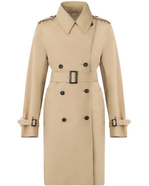 Save The Duck Collared Long-Sleeved Trench Coat - Natural
