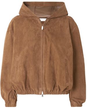 Nour Hammour Leo Patchwork Hooded Jacket - Brown