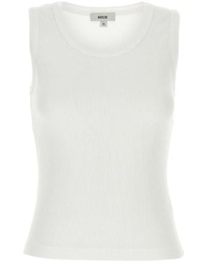 Agolde Poppy Sleeveless Ribbed Tank Top - White