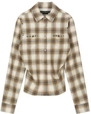 ANDERSSON BELL Check Studded Contour Shirt - Natural