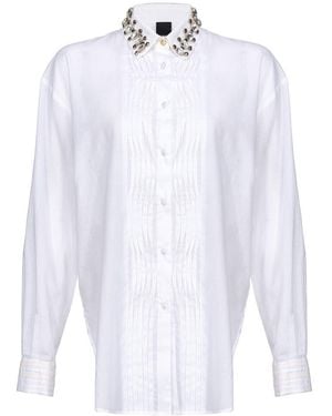 Pinko Embellished Collar Muslin Shirt - White