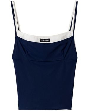 Miu Miu Stretch Jersey Top - Blue