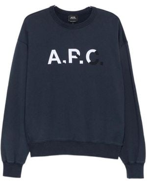 A.P.C. Logo-Print Sweatshirt - Blue