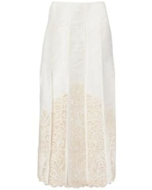 ALÉMAIS Rosemary Linen-Blend Midi Skirt - White