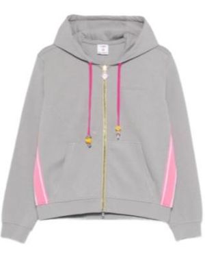 CASABLANCA Embellished Zip-Up Hoodie - Gray
