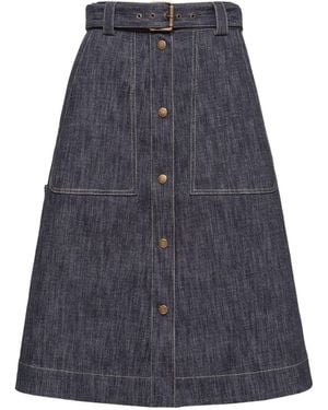 Moncler Button-Front Midi Skirt - Blue