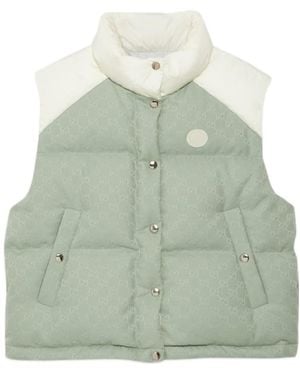 Gucci Gg Paneled Padded Gilet - Green
