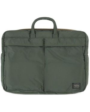 Porter-Yoshida and Co Tanker 2Way Zipper Briefcase - Green