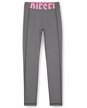 DIESEL Adeline Logo-Waistband Leggings - Gray