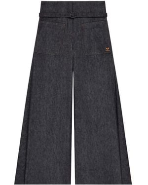 Courreges Belted Palazzo Pants - Black