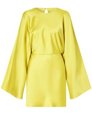 Norma Kamali Satin Mini Dress - Yellow