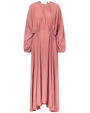 Lanvin Open-Back Woven Maxi Dress - Pink