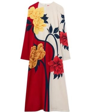 La DoubleJ Floral Placed Dress - Red
