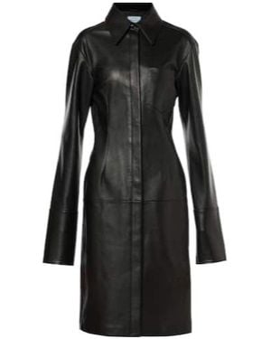 Sportmax Oidio Leather Coat - Black