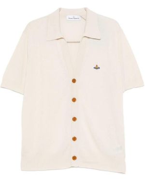 Vivienne Westwood Button-Front Knit Polo Shirt - White