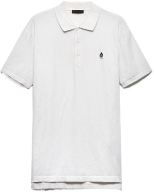 Prada Garment-Dyed Cotton Polo Shirt - White