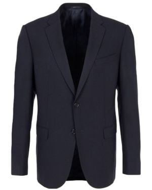 Armani Collezioni Wool Two-Button Suit Jacket - Blue