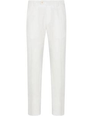 Brioni Pleated Straight-Leg Trousers - White