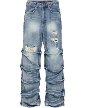 we11done Denim Pants With Belt Loops - Blue