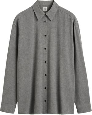 TOTEME Classic Button-Down Shirt - Gray