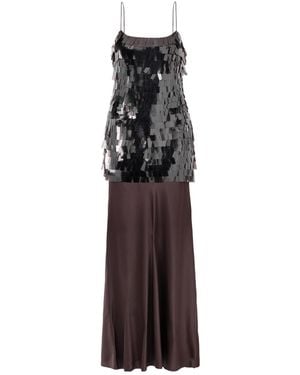 STAUD Paillette-Embellished Satin Maxi Dress - Multicolor