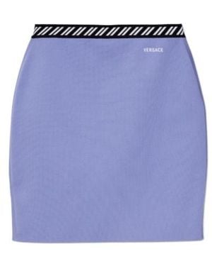 Versace Knitted Mini Skirt - Blue