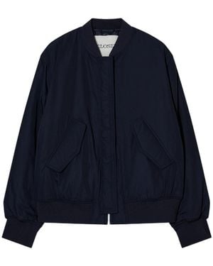 Closed Logo-Patch Bomber Jacket - Blue