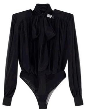 Elisabetta Franchi Georgette Sash Bodysuit - Blue