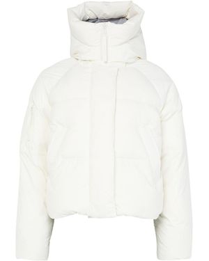 Canada Goose Logo-Stamped Down Jacket - White