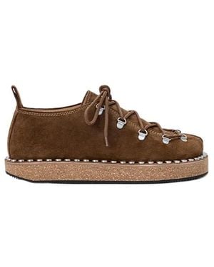 Loewe Suede Leather Lace-Up Shoes - Brown