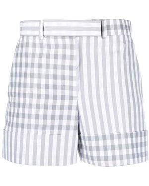 Thom Browne Gingham Check Tailored Shorts - White