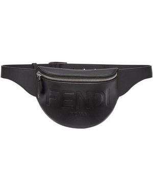 Fendi Debossed-Logo Small Belt Bag - Black
