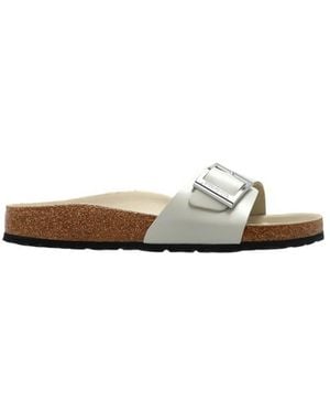 Birkenstock Madrid Buckle Flat Sandals - White