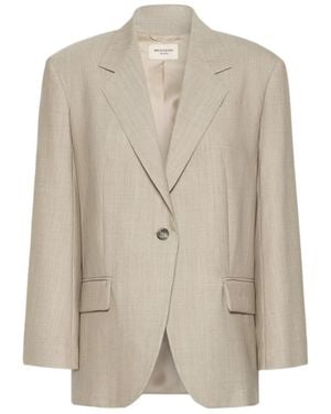 Weekend by Maxmara Single-Breasted Oversized Blazer - Natural