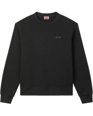 KENZO Signature' Embroidered Sweatshirt - Black