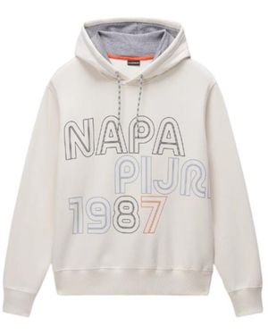 Napapijri Fiemme Logo-Print Hoodie - White