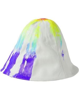 Conner Ives Tie-Dyed Leather Bucket Hat - White