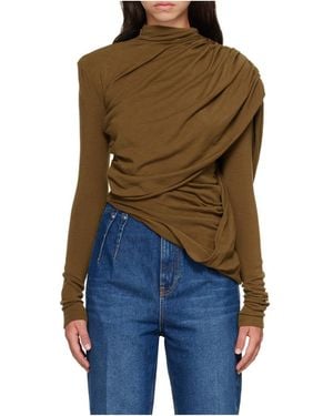 Mugler Cascade Sleeves Top - Blue