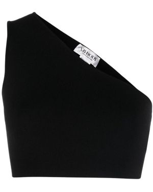 Victoria Beckham One-Shoulder Crop Top - Black