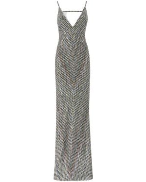 Missoni Sequined Chevron Knitted Dress - White