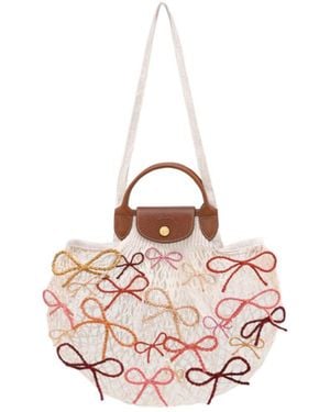 Longchamp Net Raphia Shoulder Bag - Pink